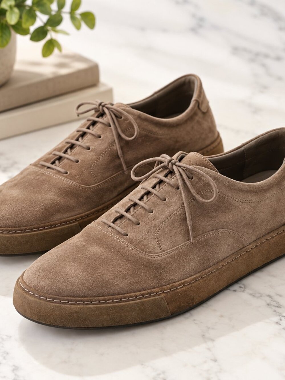 Vince Norris Suede Sneakers Men’s 12 Taupe Brown Leather Lace Up Casual Shoes